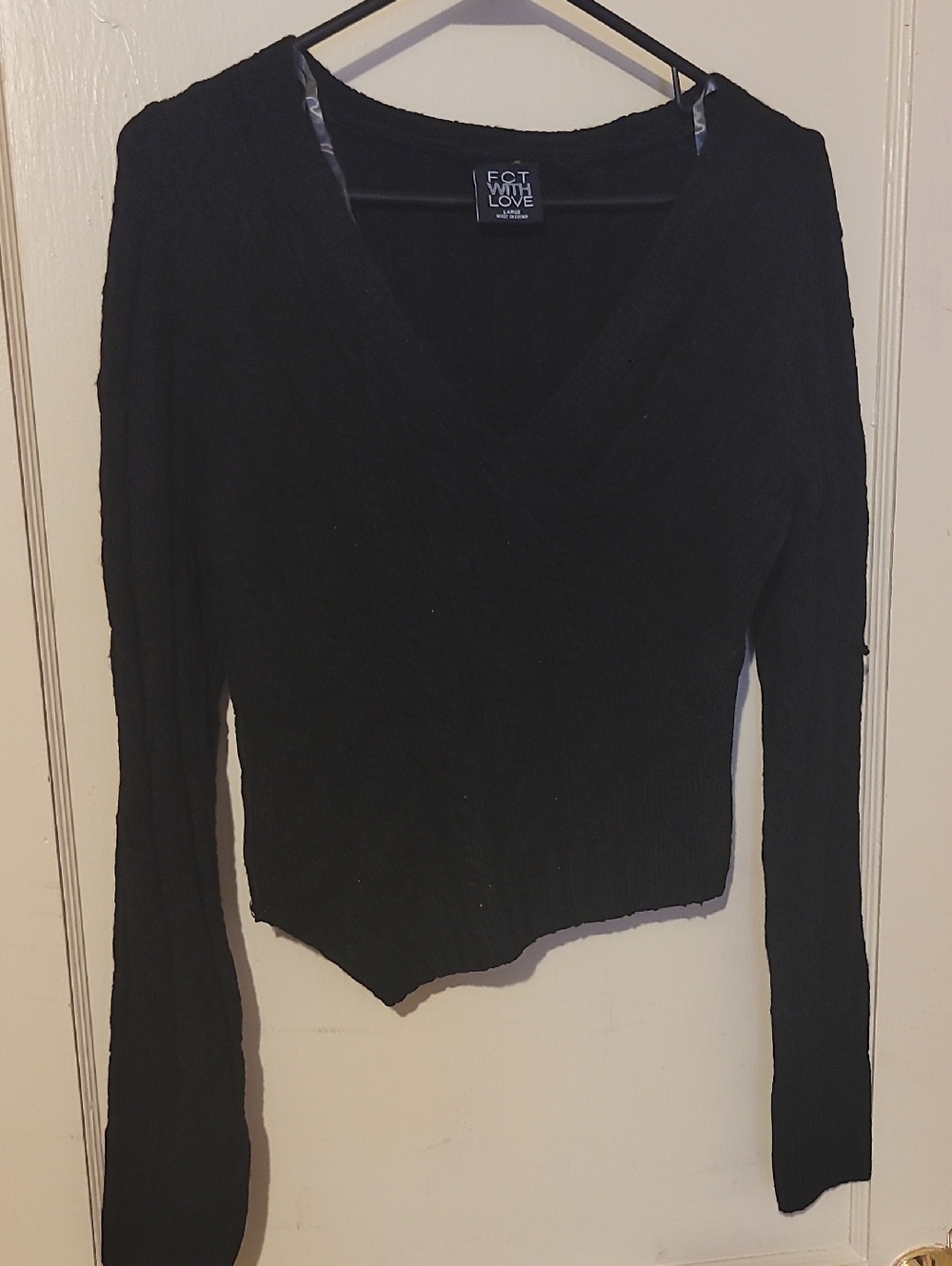 Fct With Love Black V-Neck Knit Sweater